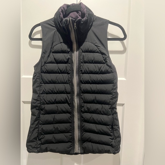 lululemon athletica Jackets & Blazers - Lululemon Fluffed Up Down Vest Black 800 Fill With Dual Zipper Sz 8